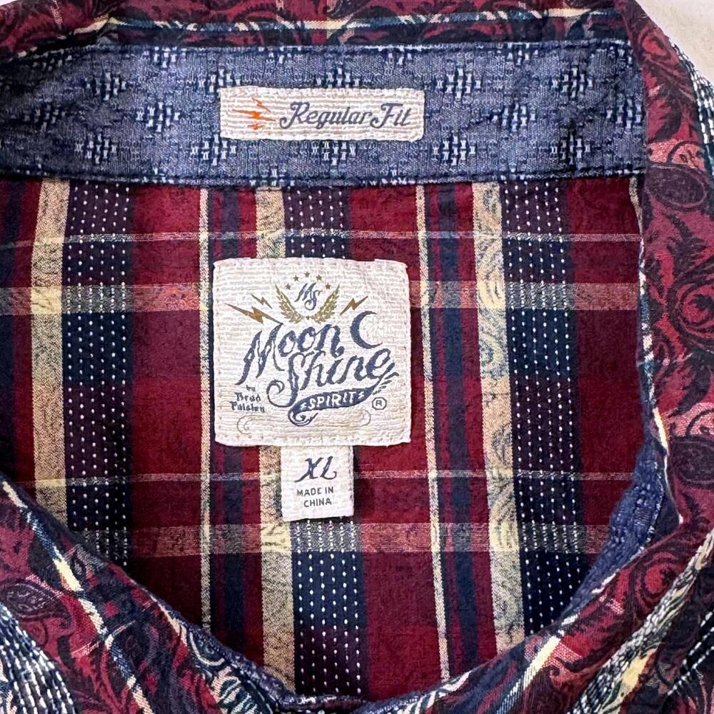 Moonshine Spirit Western Pearl Snap Shirt Mens XL Striped Paisley Cowboy Rodeo - Picture 9 of 13